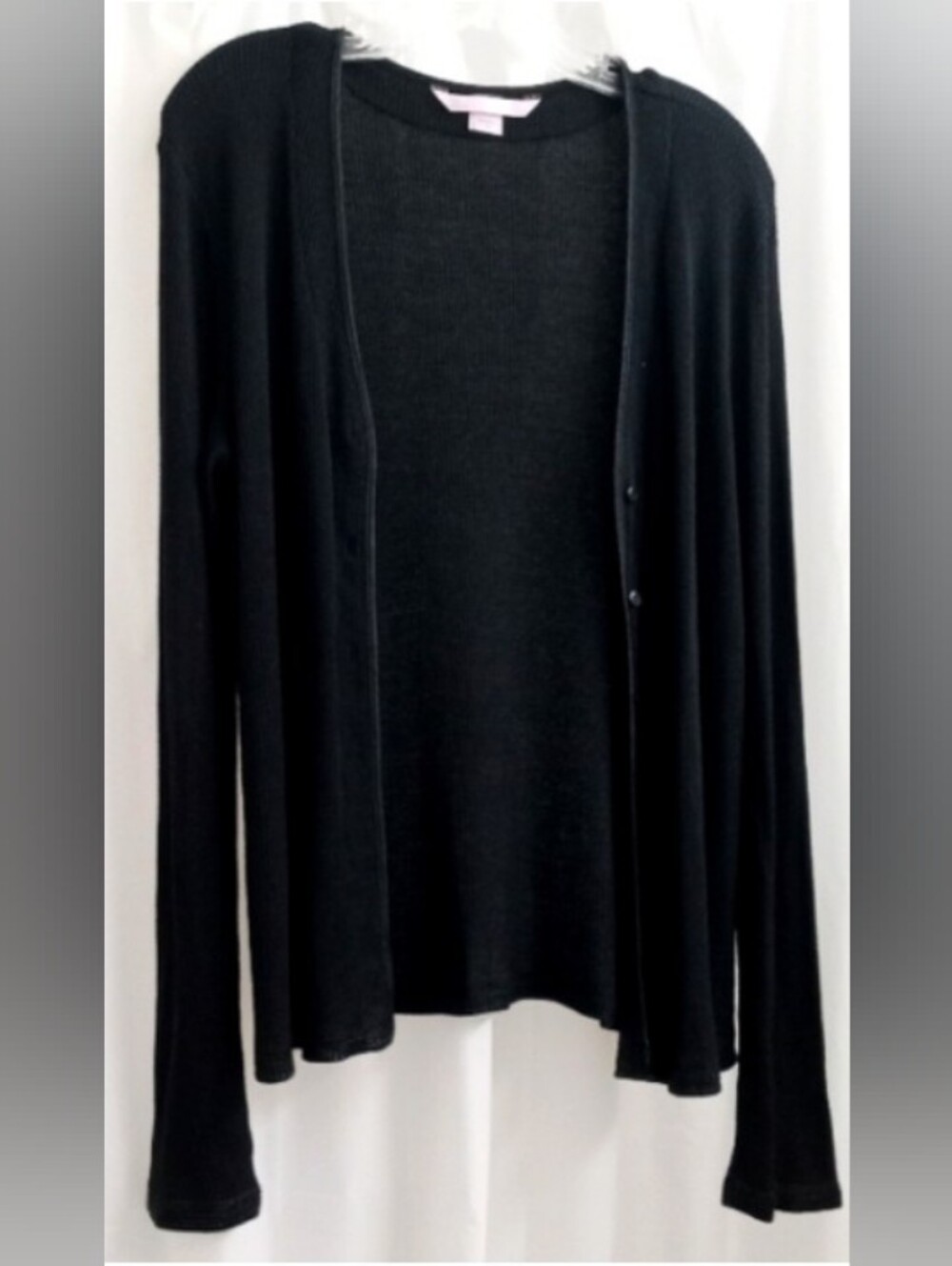 Victoria's Secret Dark Grey Thermal Cardigan Sweater w/ Bell Sleeves-Size: Large - Picture 13 of 13